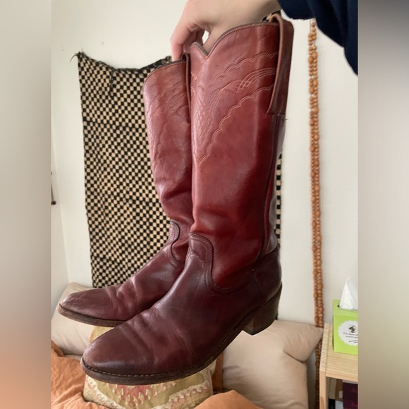 Frye western midcalf boots in oxblood red - Picture 2 of 14